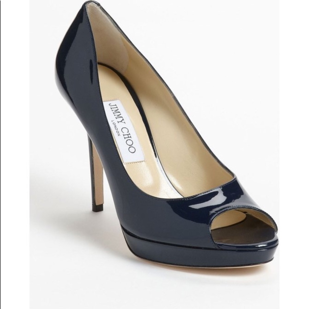 Jimmy Choo London “Luna” Peep Toe Platform Pumps